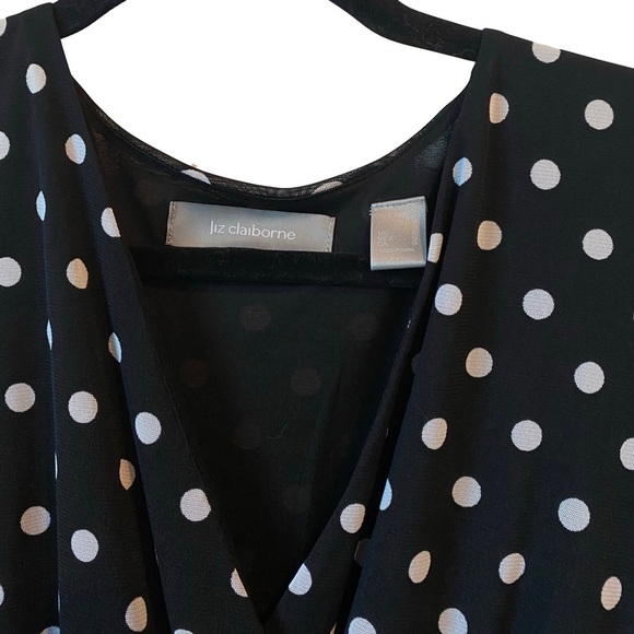Liz Claiborne Polka-dot Dress in Black & White, for Office or Night Out Size Lg - Picture 6 of 8